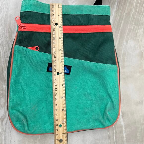 KAVU Crossbody Messenger Bag Shoulder Purse Teal Orange Paracord Shoulder Strap - Picture 8 of 11
